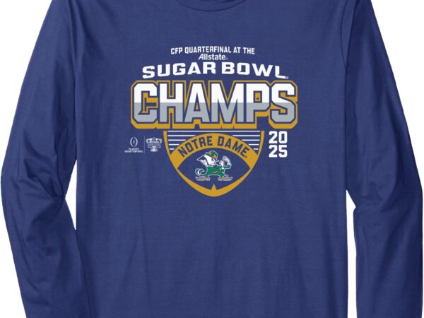 Notre dame fighting irish sugar bowl champs 2025 icon navy long sleeve t-shirt