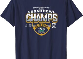 Notre Dame Fighting Irish Sugar Bowl Champs 2025 Icon Navy T-Shirt