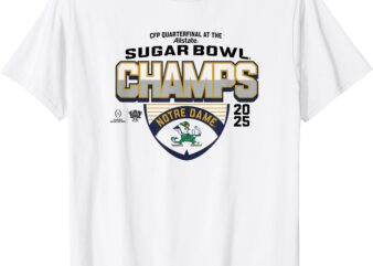 Notre Dame Fighting Irish Sugar Bowl Champs 2025 Icon White T-Shirt