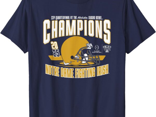 Notre dame fighting irish sugar bowl champs 2025 logo navy t-shirt