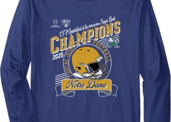 Notre Dame Fighting Irish Sugar Bowl Champs 2025 Navy Long Sleeve T-Shirt