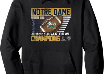 Notre Dame Fighting Irish Sugar Bowl Champs 2025 Retro Black Pullover Hoodie