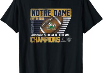 Notre Dame Fighting Irish Sugar Bowl Champs 2025 Retro Black T-Shirt