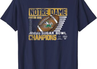 Notre Dame Fighting Irish Sugar Bowl Champs 2025 Retro Navy T-Shirt