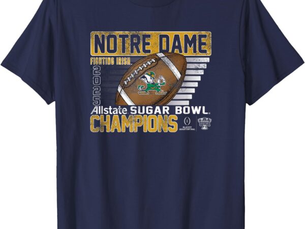 Notre dame fighting irish sugar bowl champs 2025 retro navy t-shirt