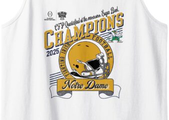 Notre Dame Fighting Irish Sugar Bowl Champs 2025 White Tank Top T shirt vector artwork