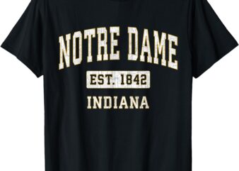 Notre Dame Indiana IN Vintage Athletic Navy Sports Design T-Shirt