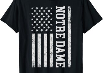 Notre Dame Indiana Us Flag Design For Men Women Girl Kid T-Shirt