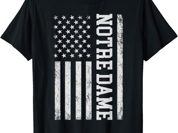 Notre dame indiana us flag design for men women girl kid t-shirt