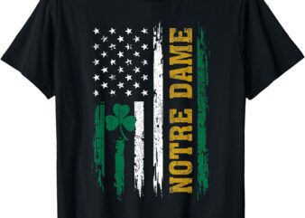 Notre Dame USA Flag Patriotic T-Shirt