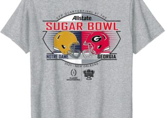 Notre Dame vs Georgia Bulldogs Sugar Bowl 2024-25 CFP Gray T-Shirt