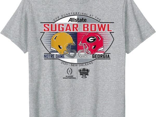 Notre dame vs georgia bulldogs sugar bowl 2024-25 cfp gray t-shirt