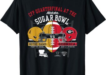 Notre Dame vs Georgia Sugar Bowl 2024-25 CFP Quarters Black T-Shirt