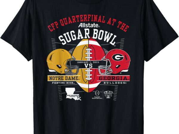 Notre dame vs georgia sugar bowl 2024-25 cfp quarters black t-shirt