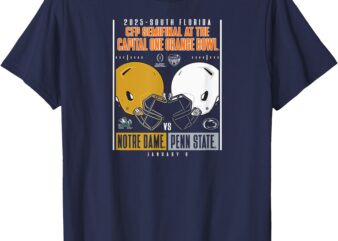 Notre Dame vs Penn State CFP Orange Bowl 2024-25 Clash Navy T-Shirt