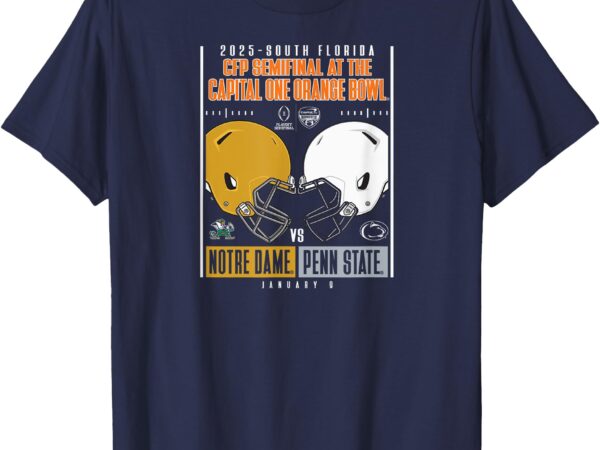 Notre dame vs penn state cfp orange bowl 2024-25 clash navy t-shirt