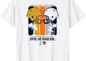 Notre Dame vs Penn State CFP Orange Bowl 2024-25 Semi White T-Shirt