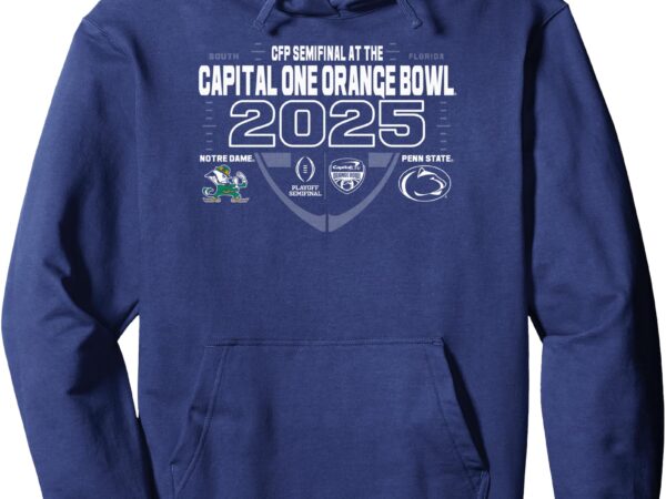 Notre dame vs penn state cfp semi orange bowl 2024-25 navy pullover hoodie T shirt vector artwork