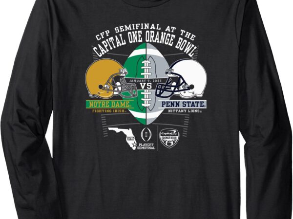 Notre dame vs penn state orange bowl 2024-25 cfp semi black long sleeve t-shirt