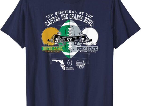 Notre dame vs penn state orange bowl 2024-25 cfp semi navy t-shirt