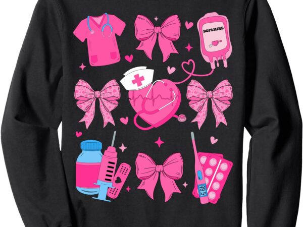 Nurse valentines day coquette bow stethoscope valentine sweatshirt