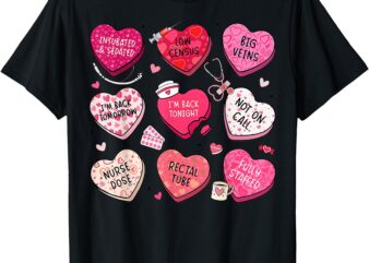 Nurse Valentine’s Day Group Conversation Hearts ER ED Tech T-Shirt