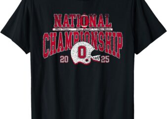 OS National Championship 2025 Football Helmet Distressed T-Shirt