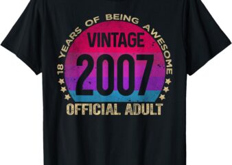 Official Adult 18 Year Old Gifts Vintage 18th Birthday Girl T-Shirt