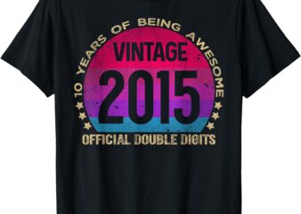 Official Double Digits 10 Year Old Gifts 10th Birthday Girl T-Shirt