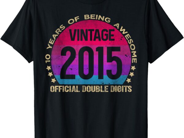 Official double digits 10 year old gifts 10th birthday girl t-shirt