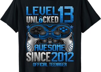 Official Teenager Level 13 Unlocked Gifts 13th Birthday Boy T-Shirt