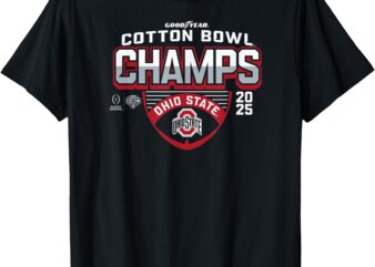 Ohio State Buckeyes CFP Cotton Bowl Champs 2025 Icon Black T-Shirt