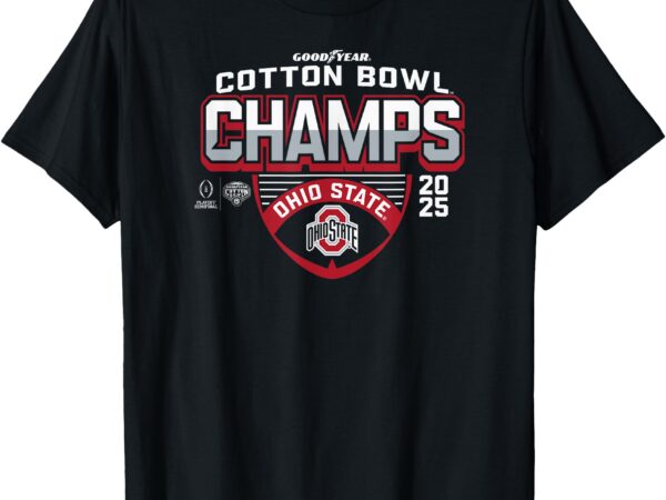 Ohio state buckeyes cfp cotton bowl champs 2025 icon black t-shirt