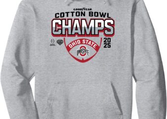 Ohio State Buckeyes CFP Cotton Bowl Champs 2025 Icon Gray Pullover Hoodie