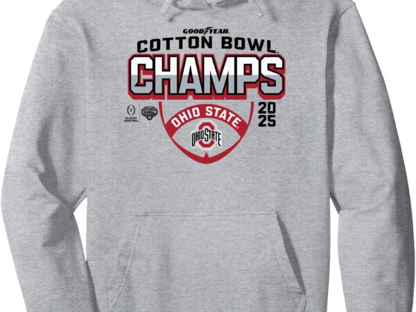 Ohio state buckeyes cfp cotton bowl champs 2025 icon gray pullover hoodie t shirt design online