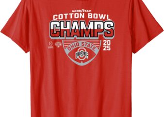 Ohio State Buckeyes CFP Cotton Bowl Champs 2025 Icon Red T-Shirt