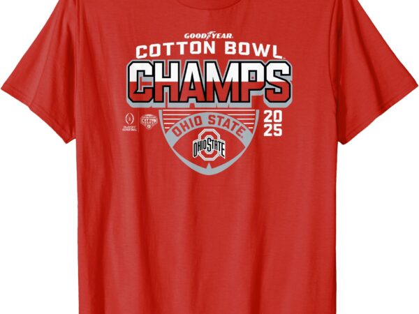 Ohio state buckeyes cfp cotton bowl champs 2025 icon red t-shirt