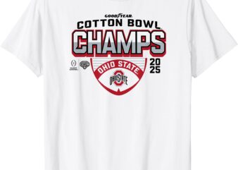 Ohio State Buckeyes CFP Cotton Bowl Champs 2025 Icon White T-Shirt