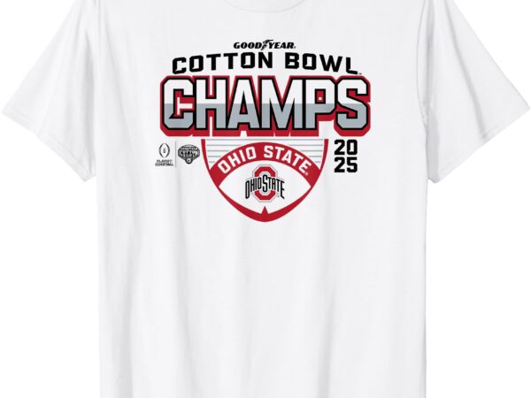 Ohio state buckeyes cfp cotton bowl champs 2025 icon white t-shirt