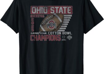 Ohio State Buckeyes CFP Cotton Bowl Champs 2025 Retro Black T-Shirt