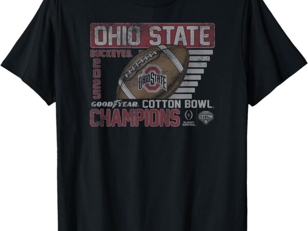 Ohio state buckeyes cfp cotton bowl champs 2025 retro black t-shirt