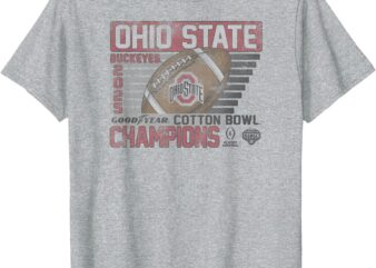 Ohio State Buckeyes CFP Cotton Bowl Champs 2025 Retro Gray T-Shirt