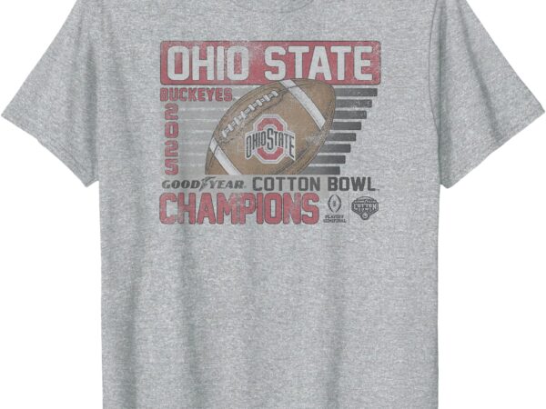 Ohio state buckeyes cfp cotton bowl champs 2025 retro gray t-shirt