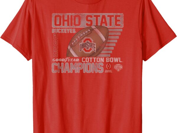 Ohio state buckeyes cfp cotton bowl champs 2025 retro red t-shirt