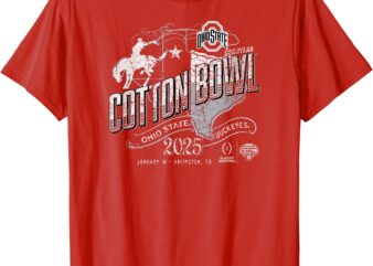 Ohio State Buckeyes CFP Semi Cotton Bowl 2025 Vintage Red T-Shirt