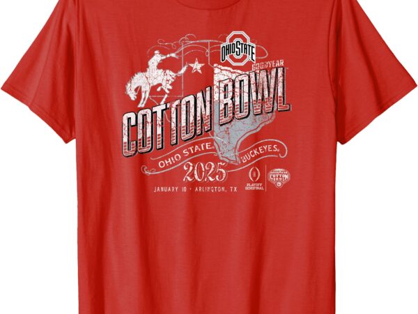 Ohio state buckeyes cfp semi cotton bowl 2025 vintage red t-shirt