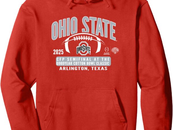 Ohio state buckeyes cfp semifinal 2024-25 cotton bowl red pullover hoodie t shirt design online