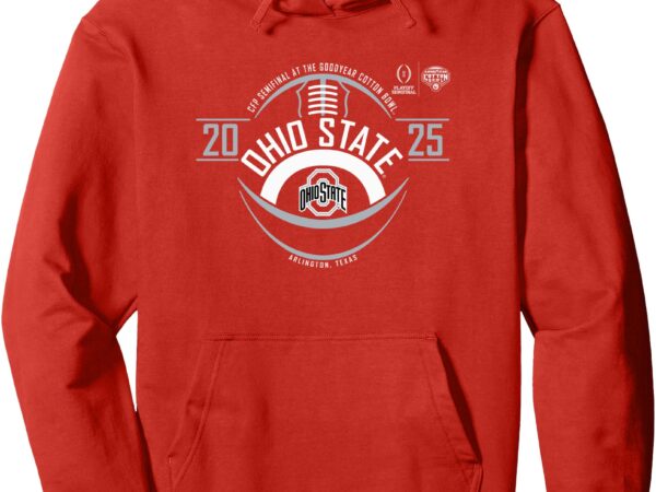 Ohio state buckeyes cfp semifinal cotton bowl 2024-25 red pullover hoodie t shirt design online