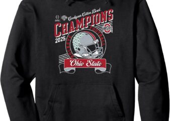 Ohio State Buckeyes Cotton Bowl Champs 2025 Vintage Black Pullover Hoodie