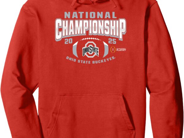 Ohio state buckeyes national championship 2025 football red pullover hoodie t shirt design online